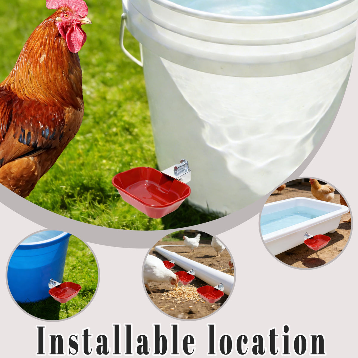 Aluminum Alloy Chicken Waterer Feeder L374