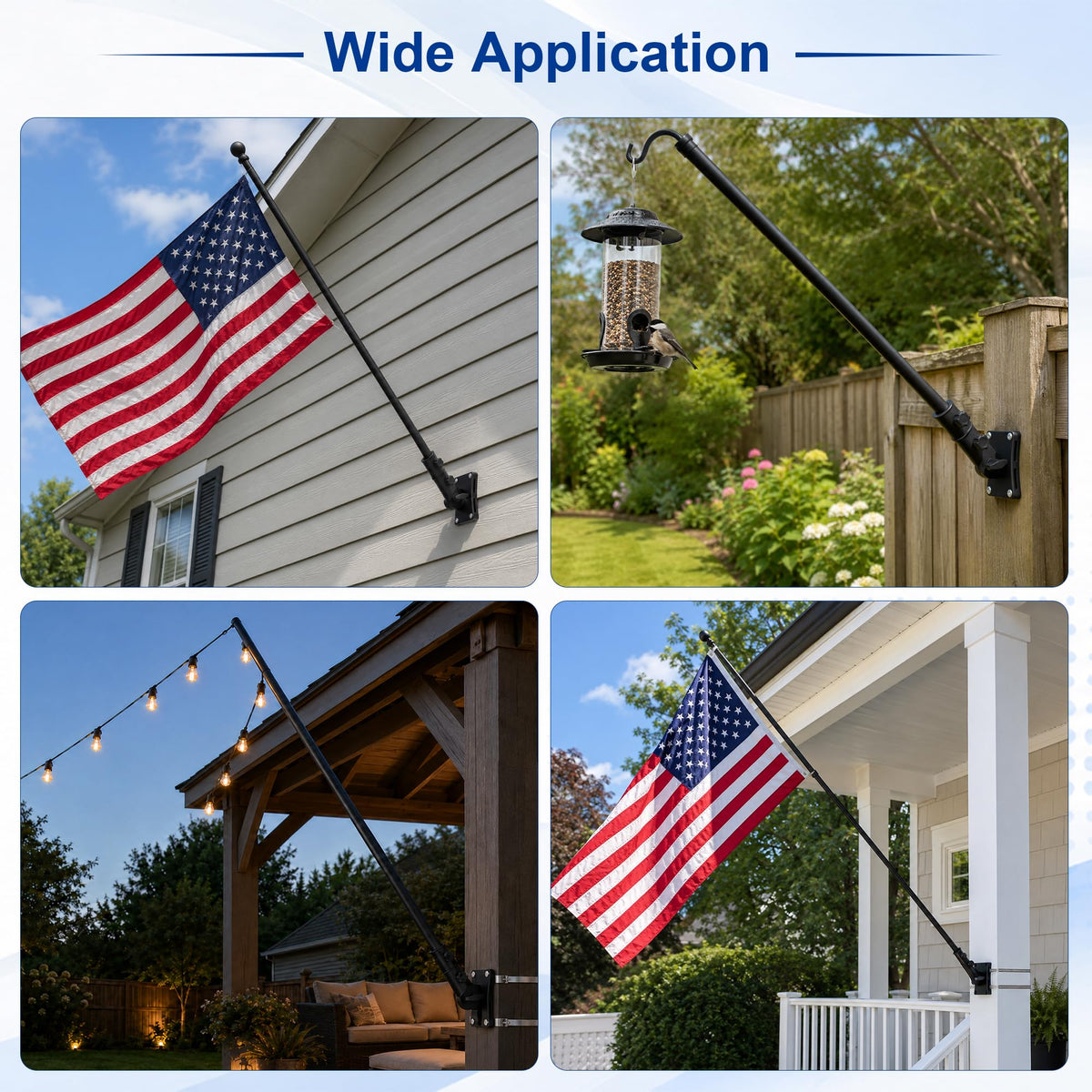 Aluminum Wall and Post Mount Flag Pole Holder C238348