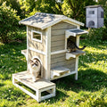 Weatherproof Wooden Outdoor Cat House Q1912