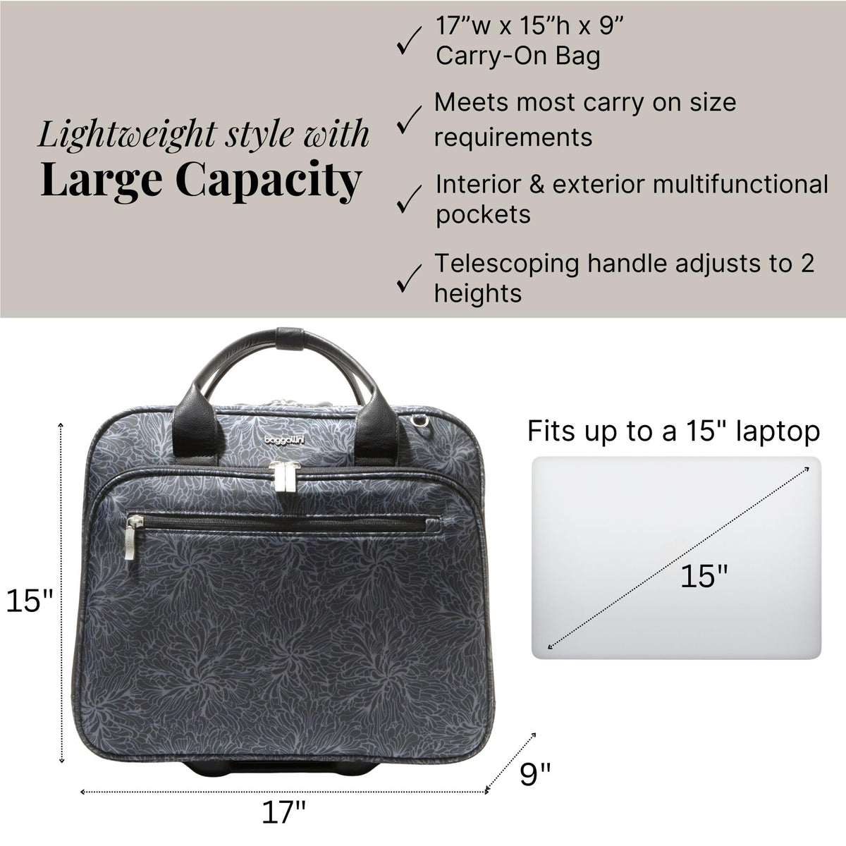 Women's 2 Wheel Tote B5128