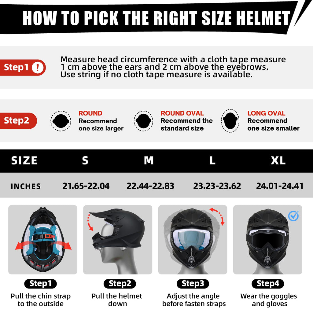Full Face DOT Certified Motocross Helmet A64920