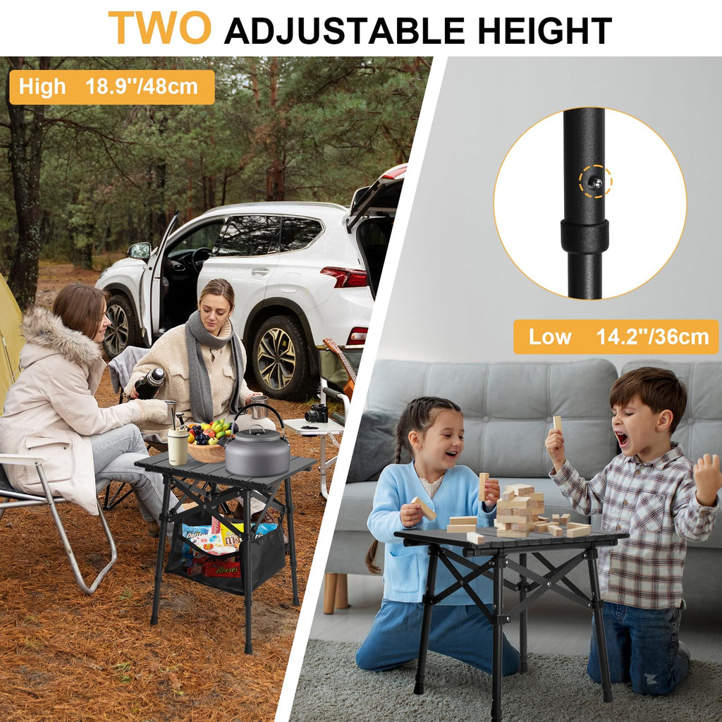 Folding Camping Side Table, Adjustable Height C544287