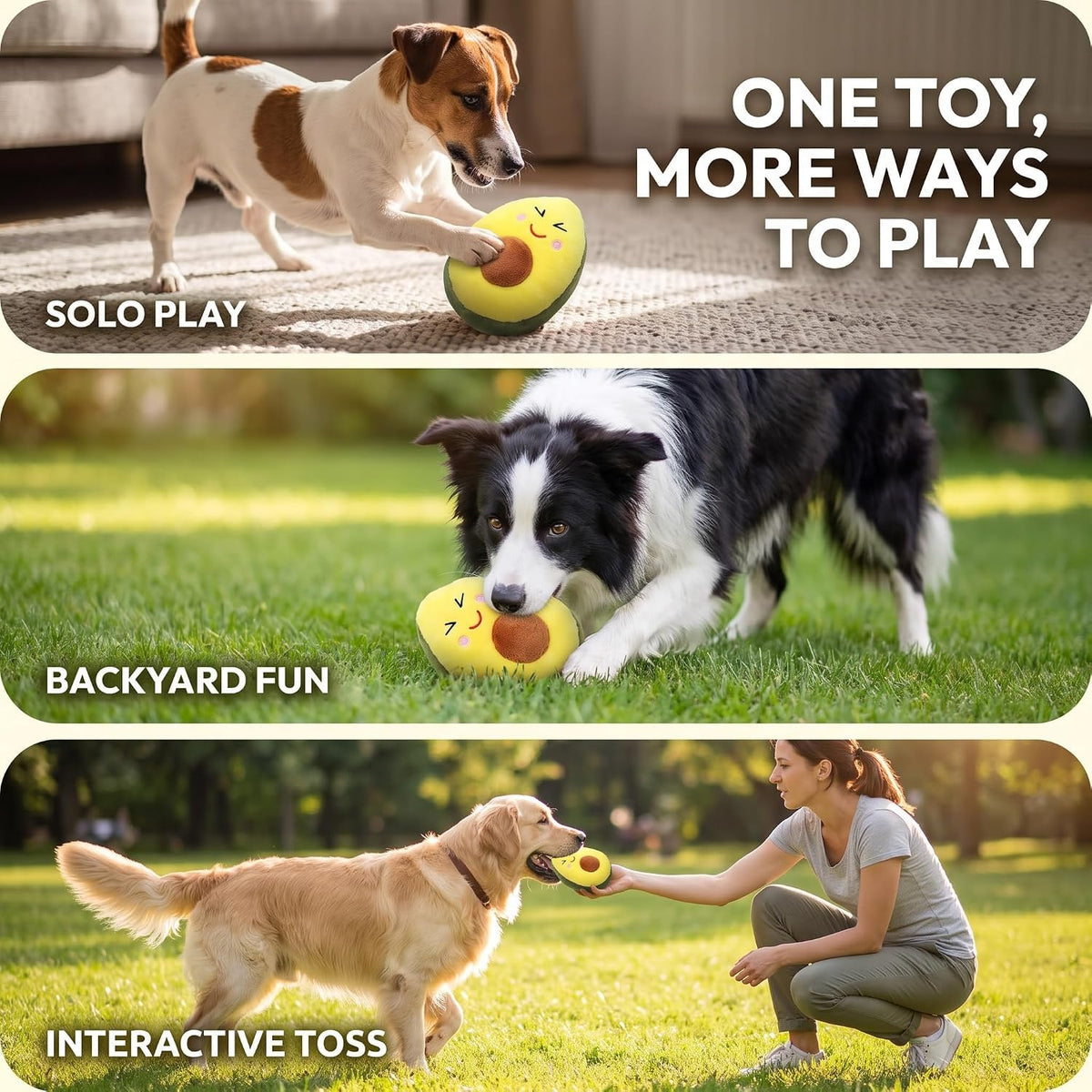 Yellow Soft Plush Avocado Dog Chew Toy I582