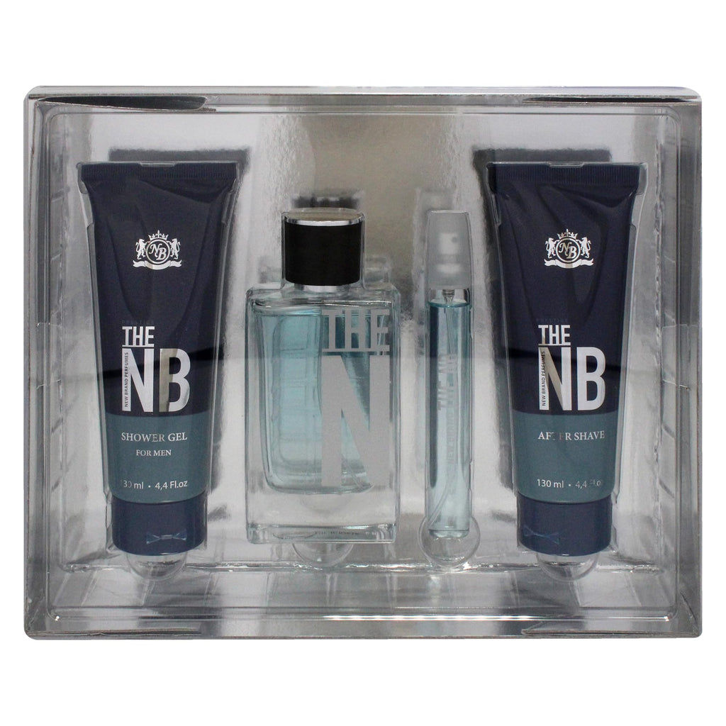 4 Pieces Eau de Toilette Spray Shower Gel After Shave Balm Gift Set W5184