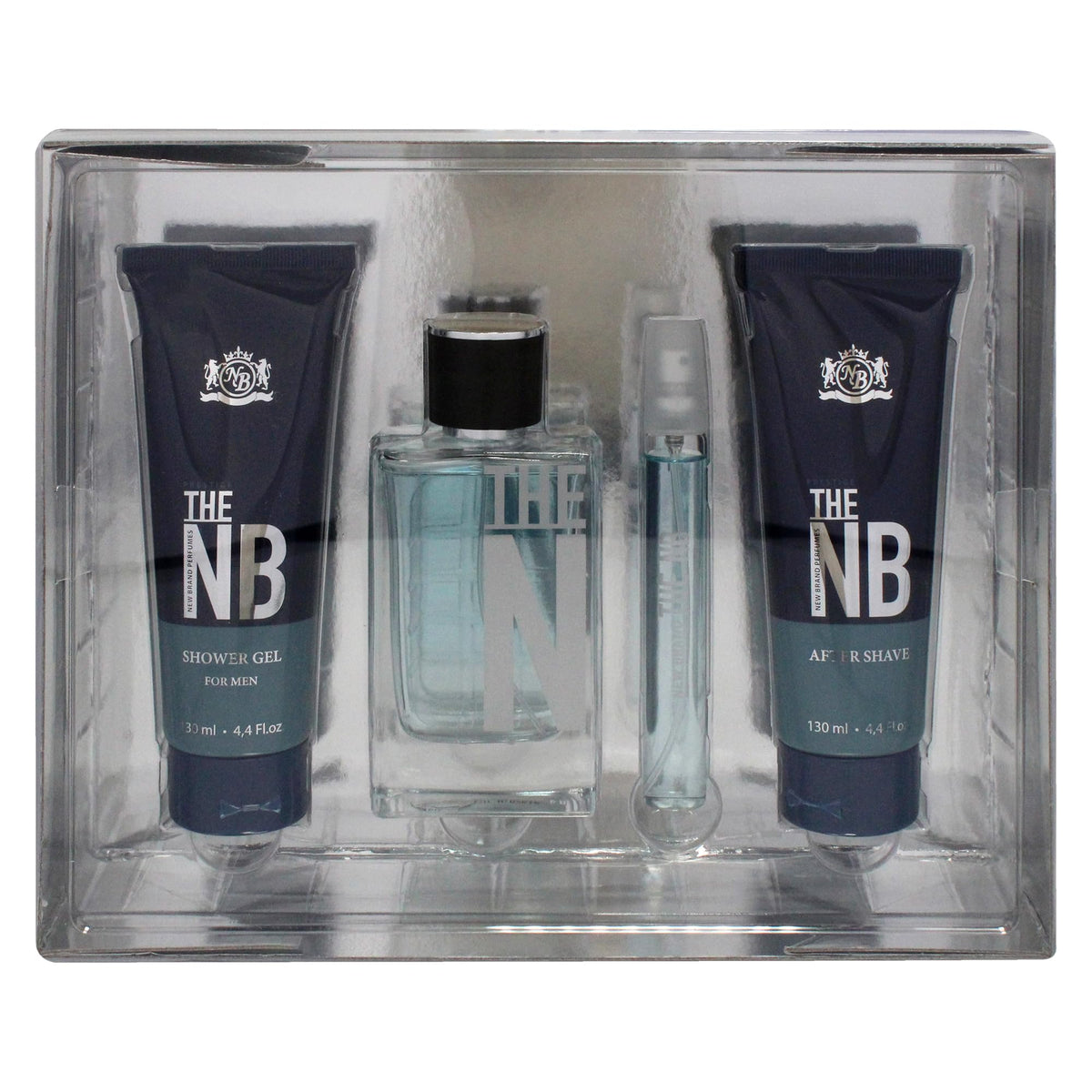 4 Pieces Eau de Toilette Spray Shower Gel After Shave Balm Gift Set W5184