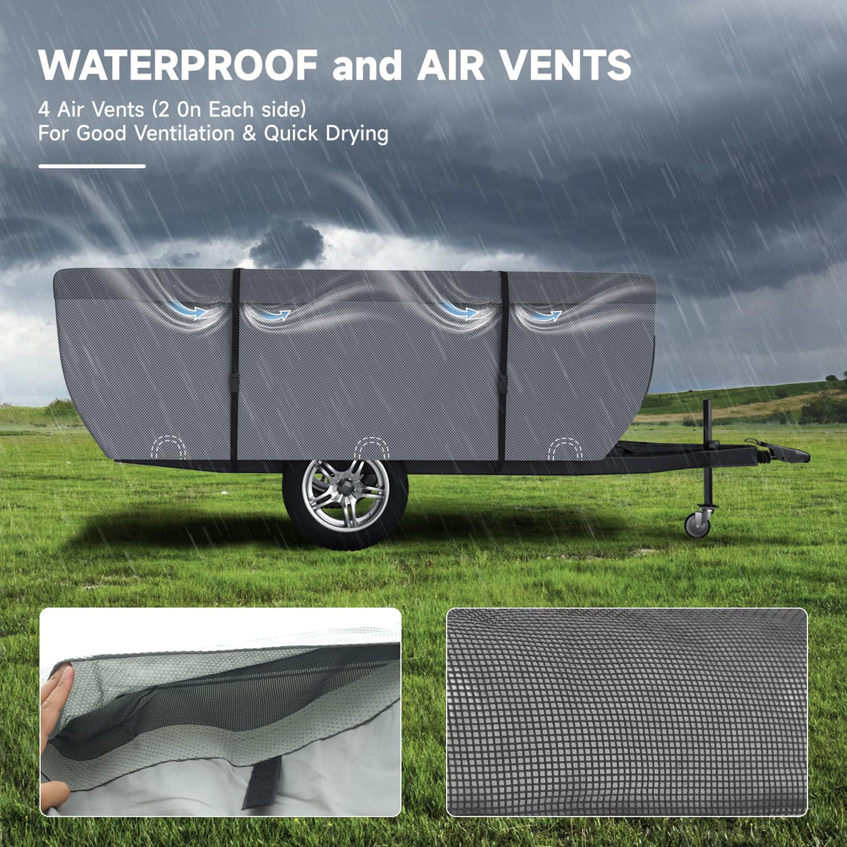 Waterproof Anti-UV Pop Up Camper Cover Fits 14'-16' Trailers W53012