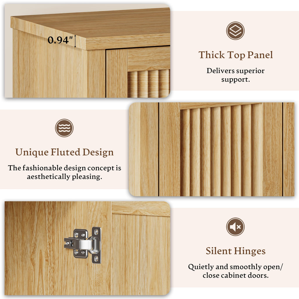 Fluted Buffet Sideboard Cabinet with Drawers S29758