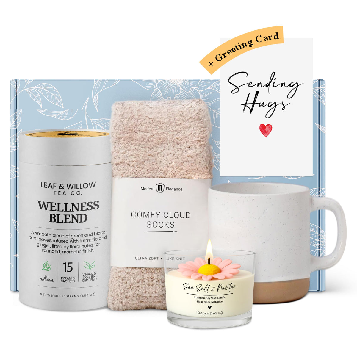 Ceramic Mug Socks Candle Tea Gift Set J163707