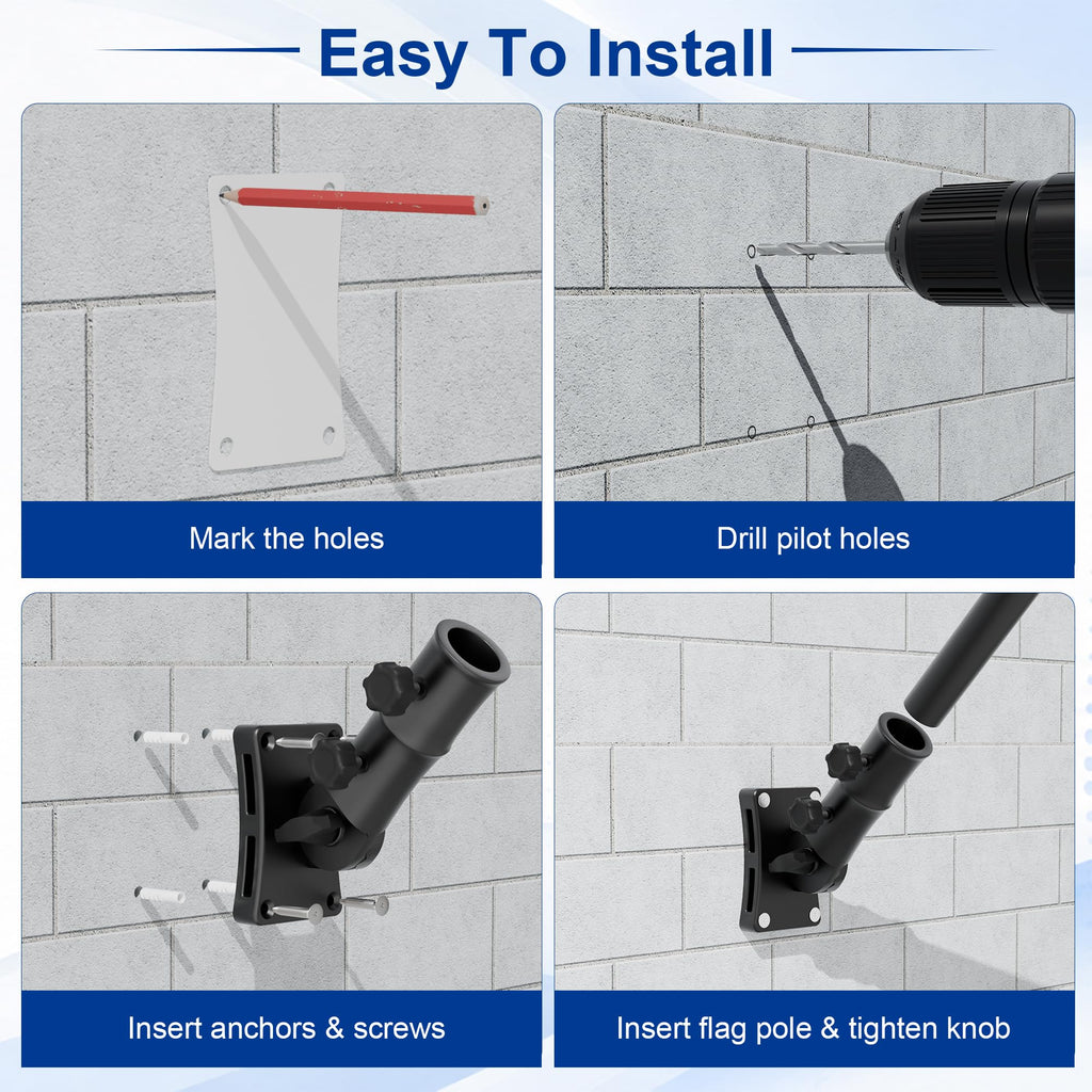 Aluminum Wall and Post Mount Flag Pole Holder C238348