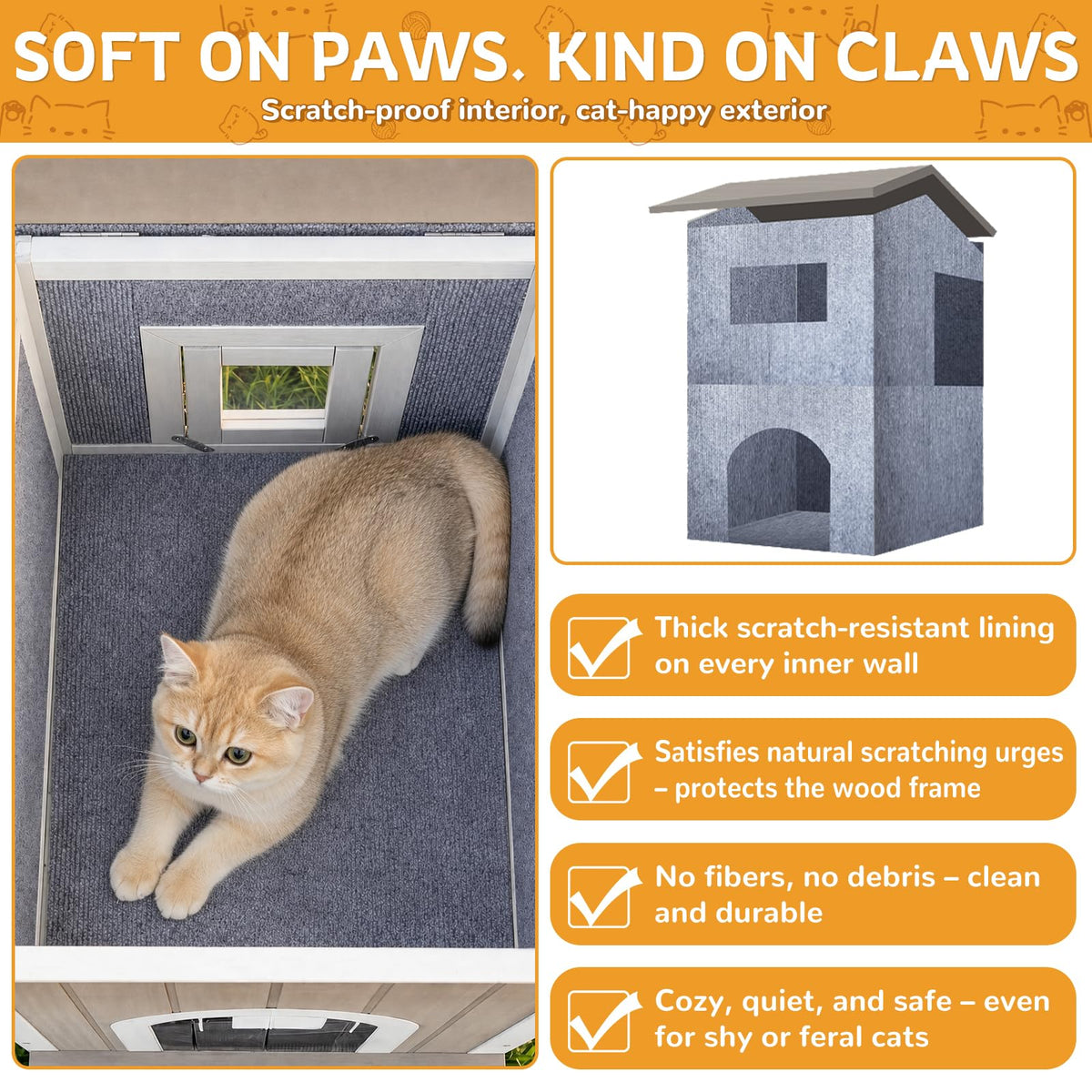 Weatherproof Wooden Outdoor Cat House Q1912