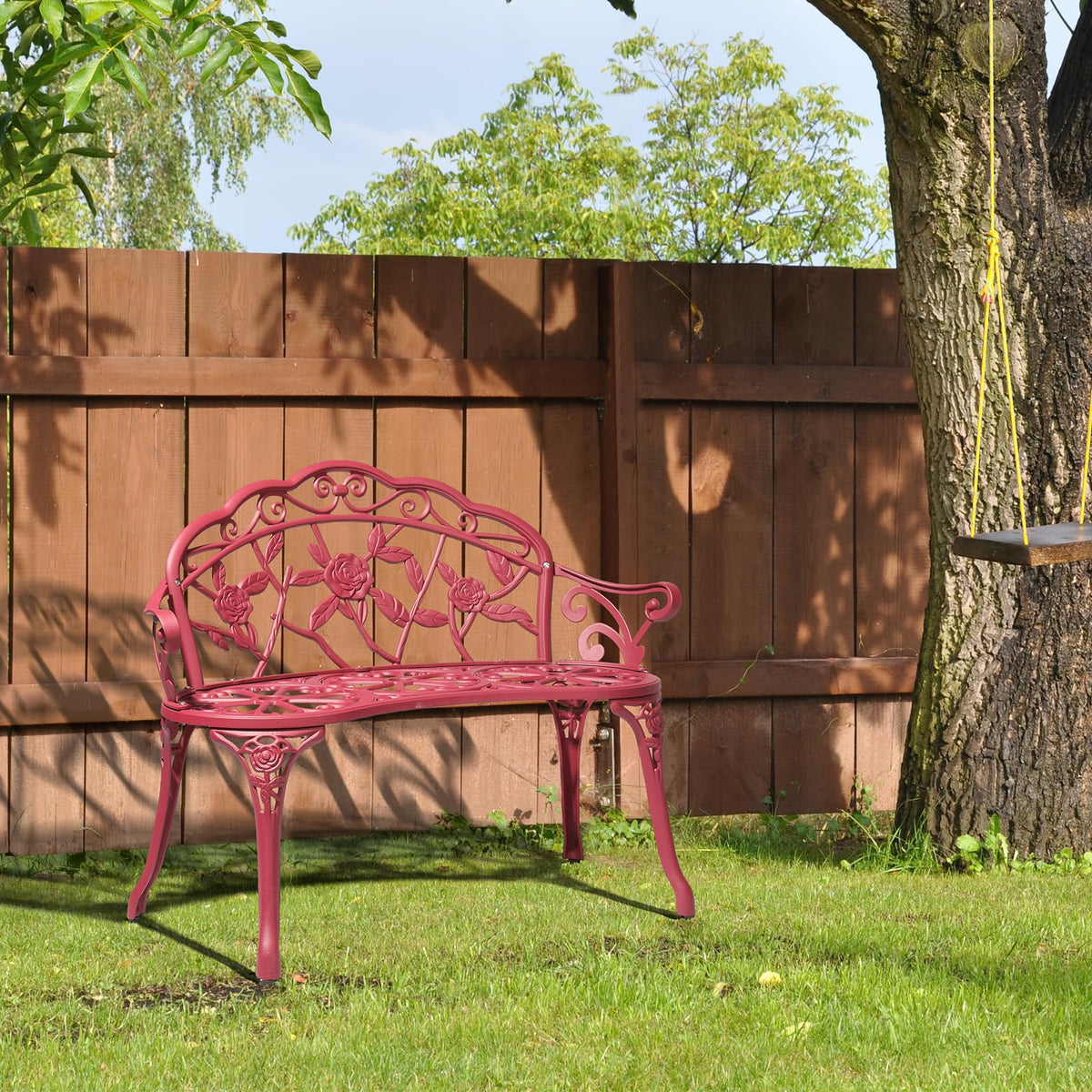 38.5" Cast Iron Aluminum Patio Bench D21954