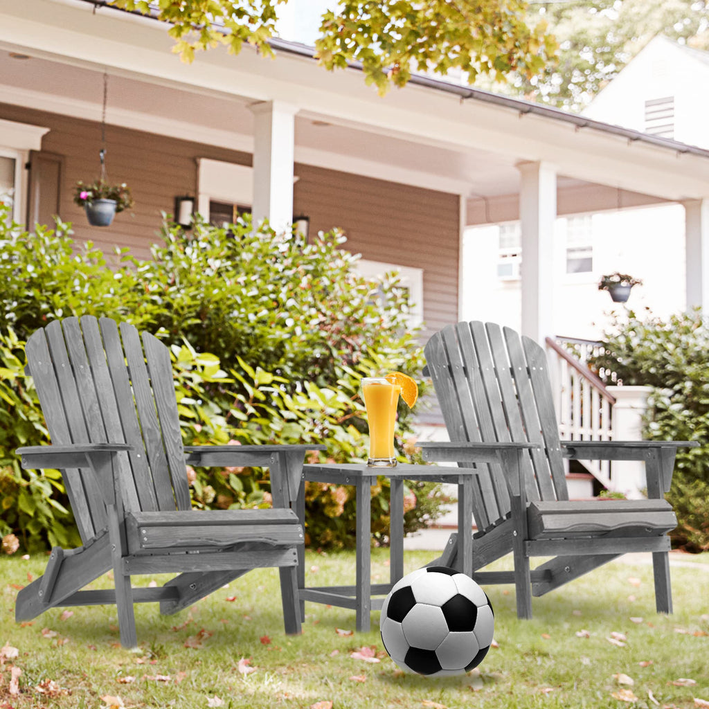 Solid Cedar Wood Adirondack Chairs Set of 2 T2636