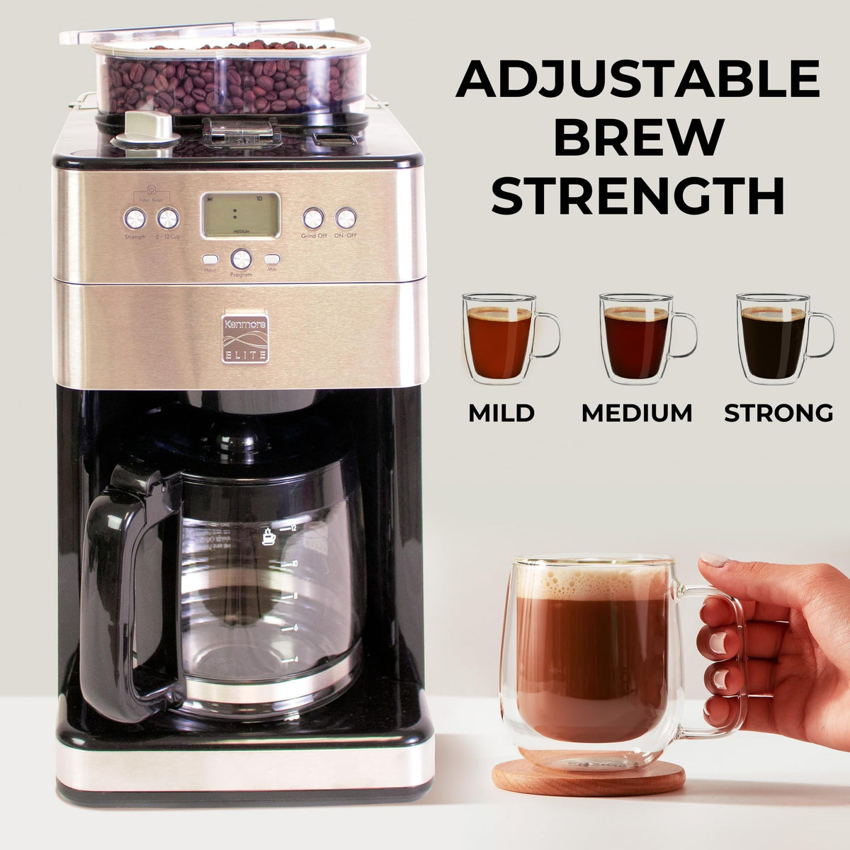 Grind and Brew 12 Cup Programmable Coffee Maker with Burr Grinder N1235