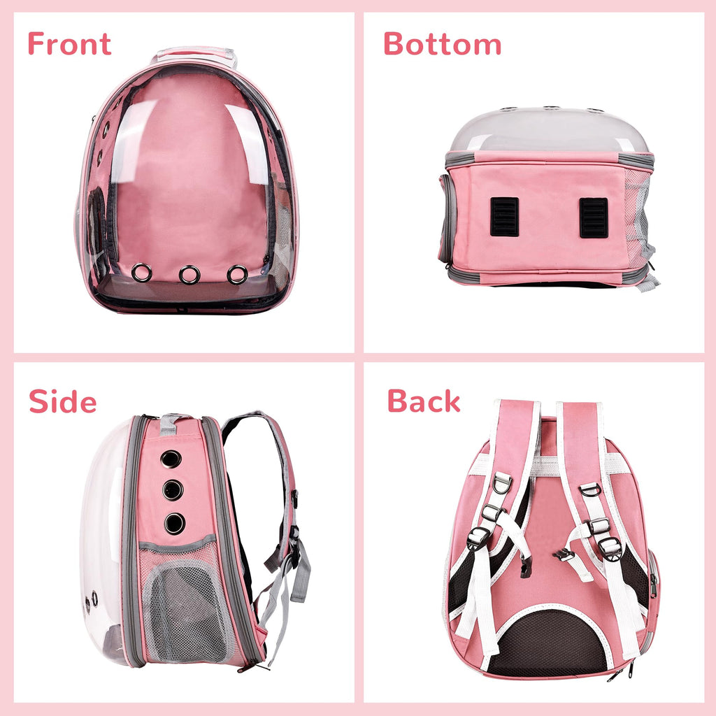 Expandable Pet Backpack Carrier for Under 15 lbs (Pink) F704715