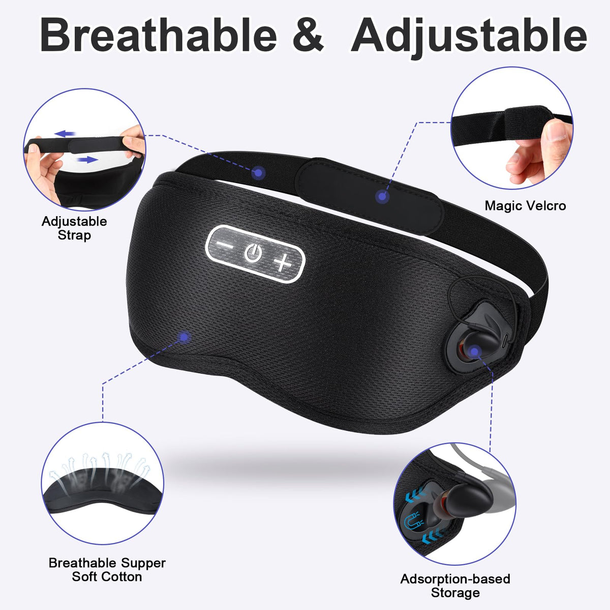 Wireless Bluetooth Sleep Headphones and Blackout Sleep Mask D581512