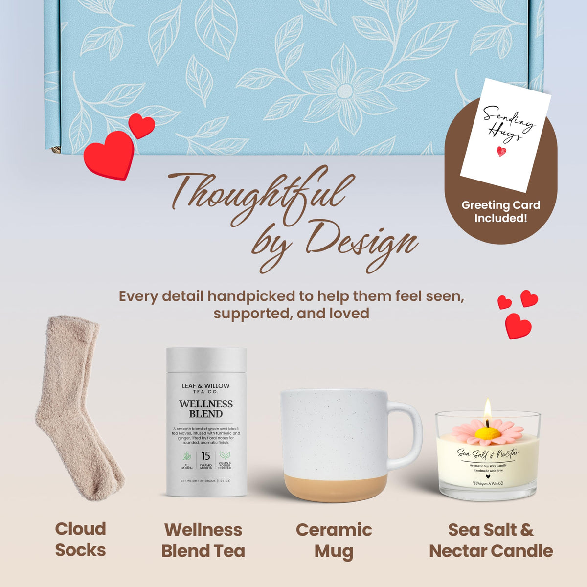Ceramic Mug Socks Candle Tea Gift Set J163707
