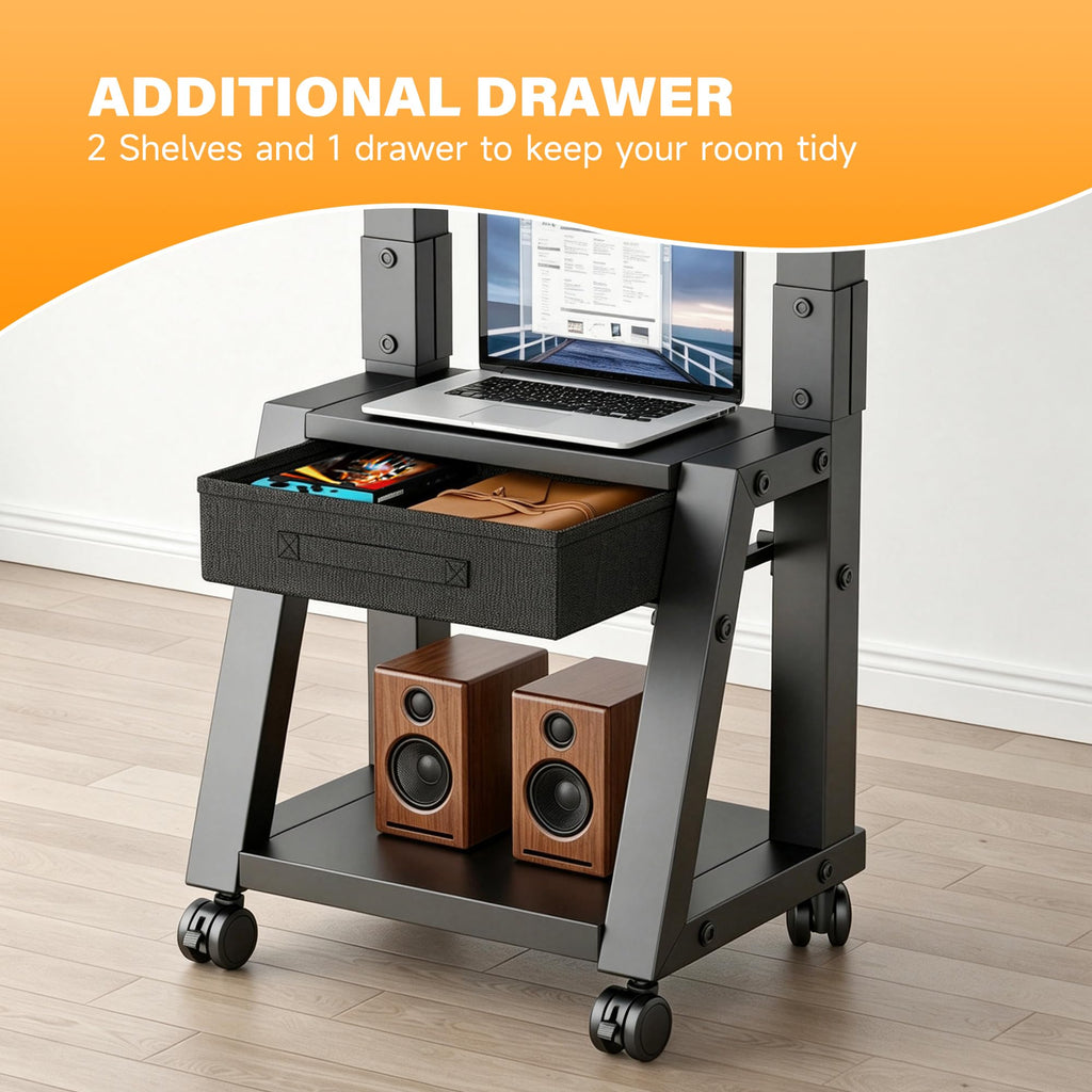 Heavy Duty TV Cart on Wheels with Drawer R849446