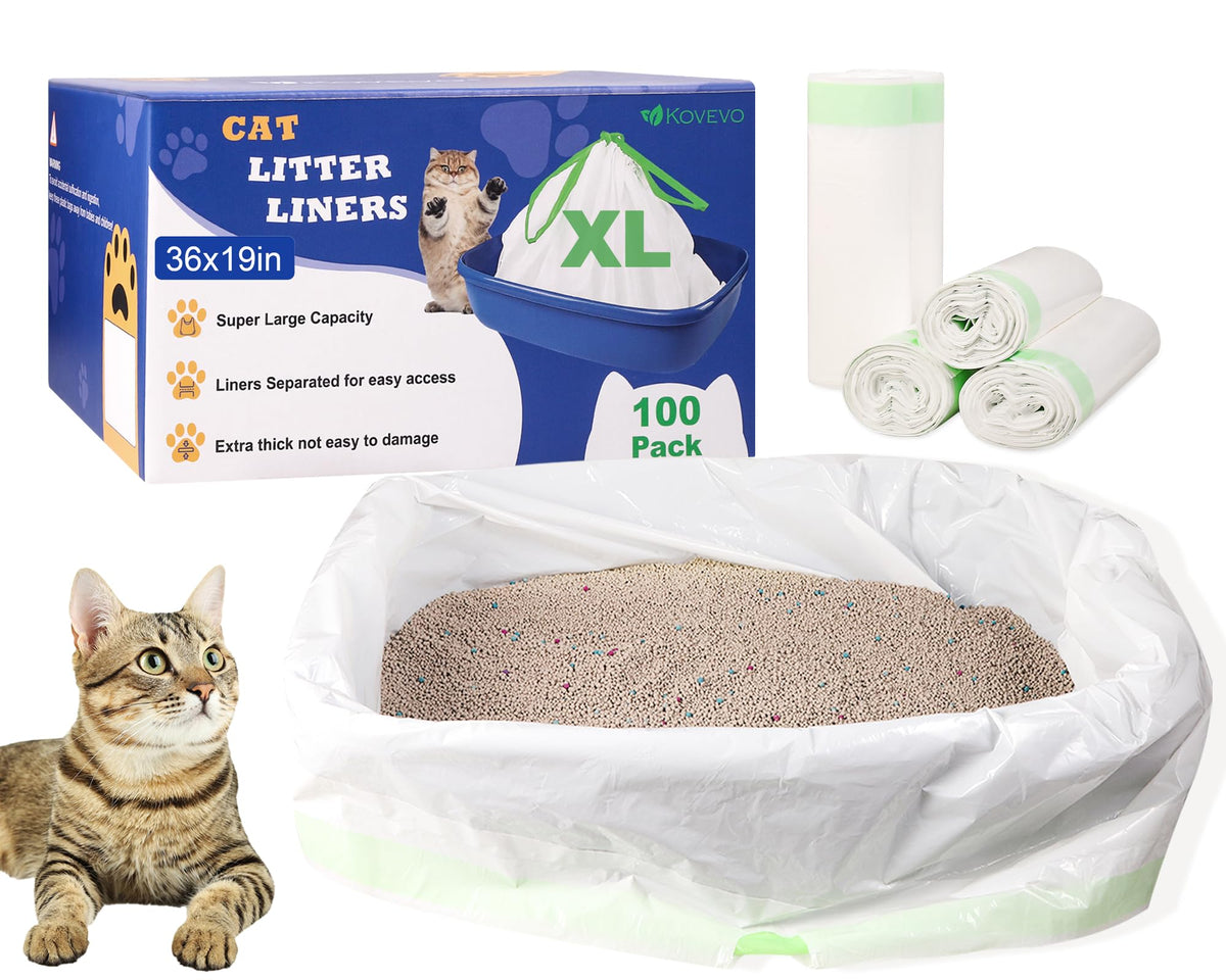 100 PCS Jumbo Cat Litter Box Liners 36"x19" W772588