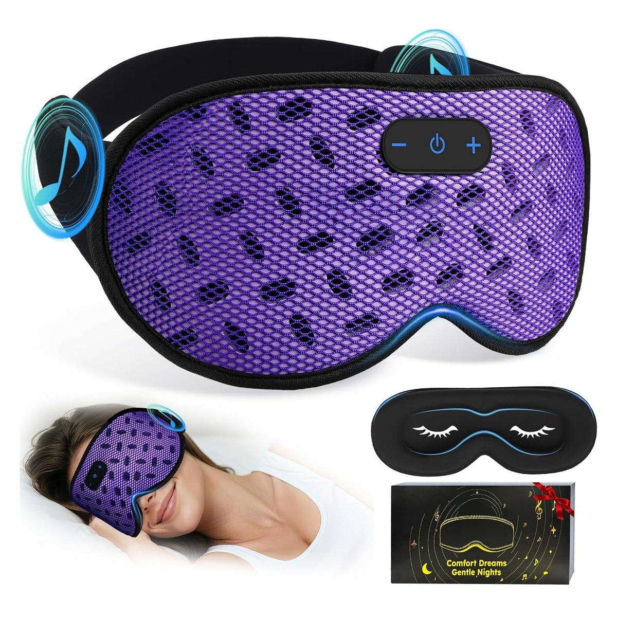 Bluetooth 3D Contoured Sleeping Eye Mask R16640