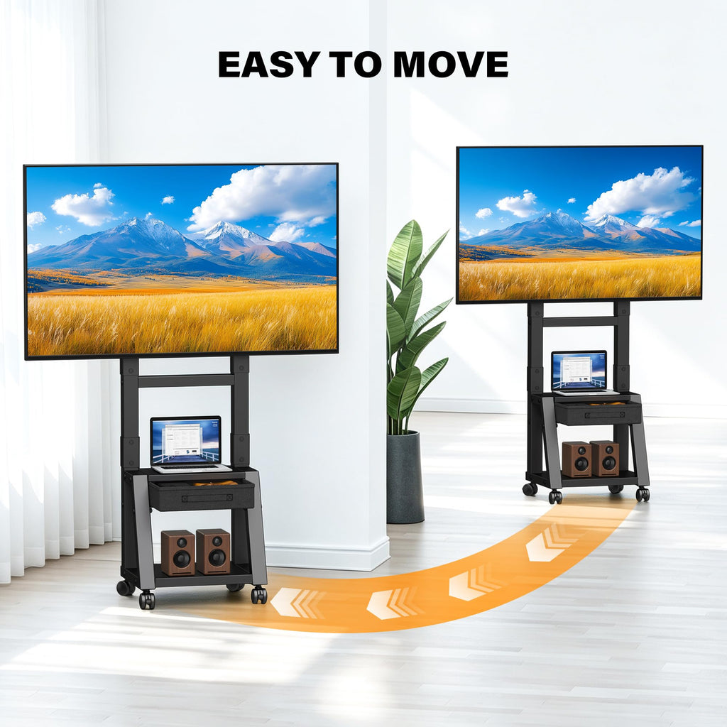 Heavy Duty TV Cart on Wheels with Drawer R849446