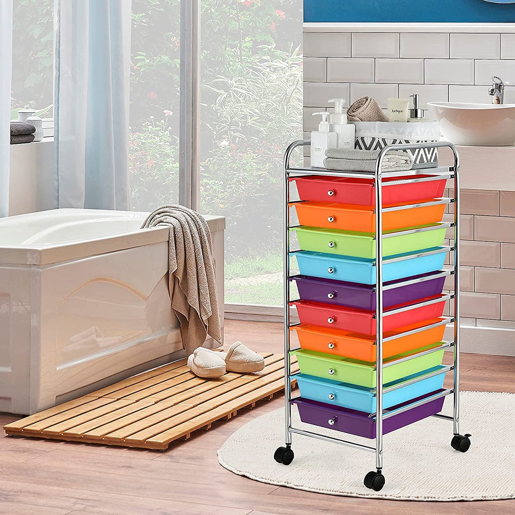 10 Drawer Rolling Storage Organizer Cart Q280