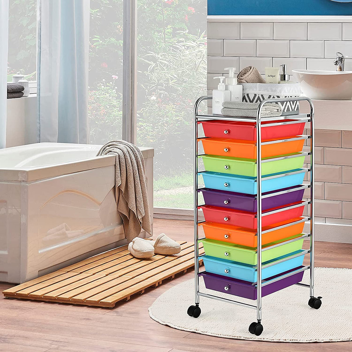 10 Drawer Rolling Storage Organizer Cart Q280