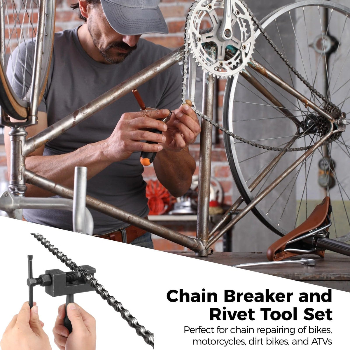 15 Pcs Motorcycle Chain Breaker Tool Set D59541