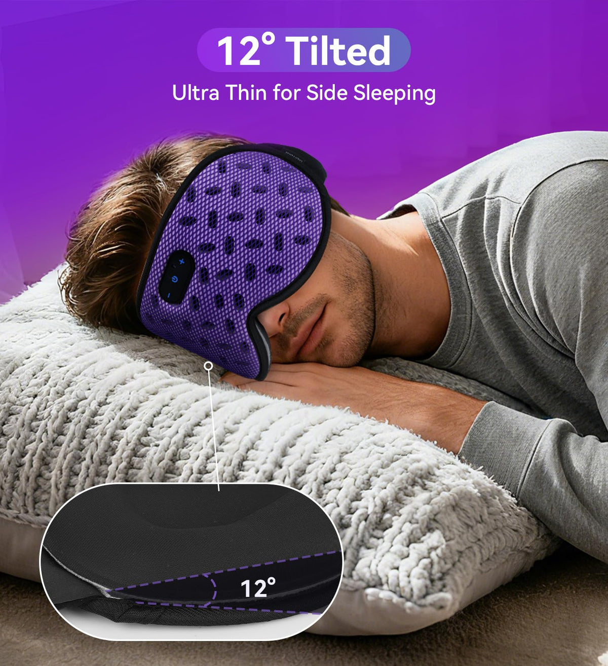 Bluetooth 3D Contoured Sleeping Eye Mask R16640