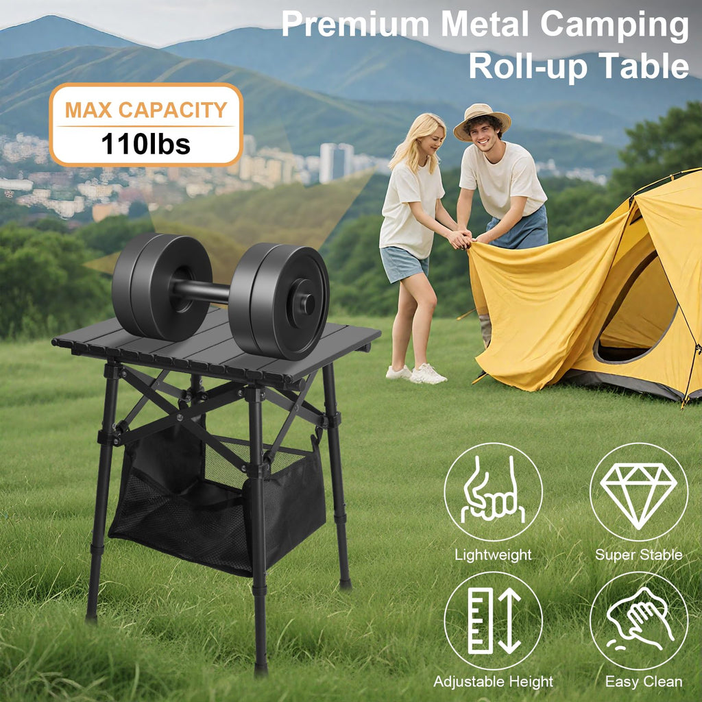 Folding Camping Side Table, Adjustable Height C544287