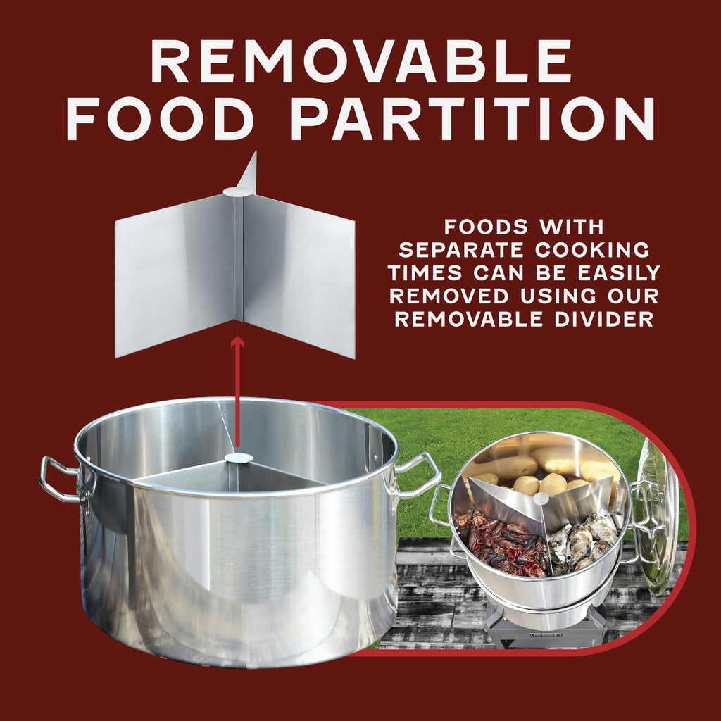 Extra Large Stainless Steel Stock Pot Steamer and Braiser Combo 40 QT H16595