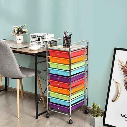 10 Drawer Rolling Storage Organizer Cart Q280