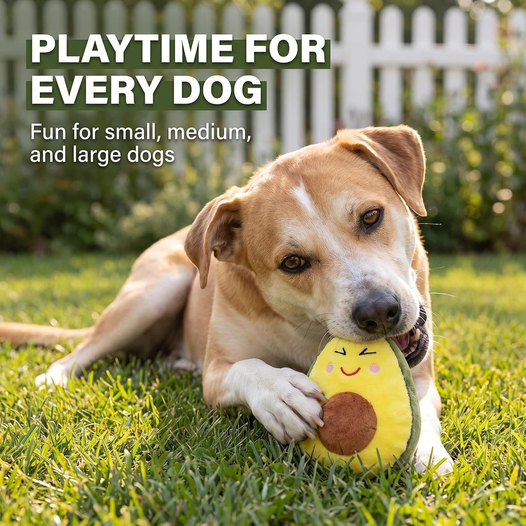 Yellow Soft Plush Avocado Dog Chew Toy I582