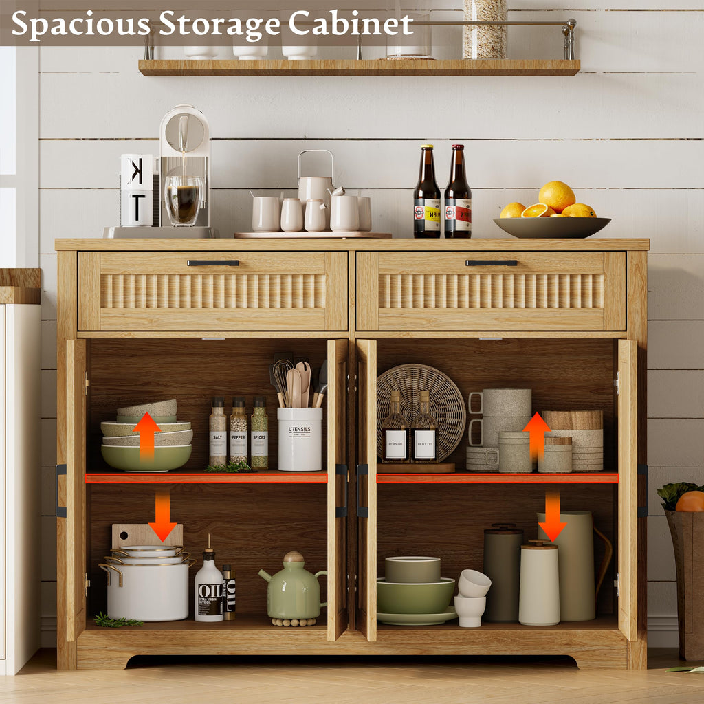 Fluted Buffet Sideboard Cabinet with Drawers S29758