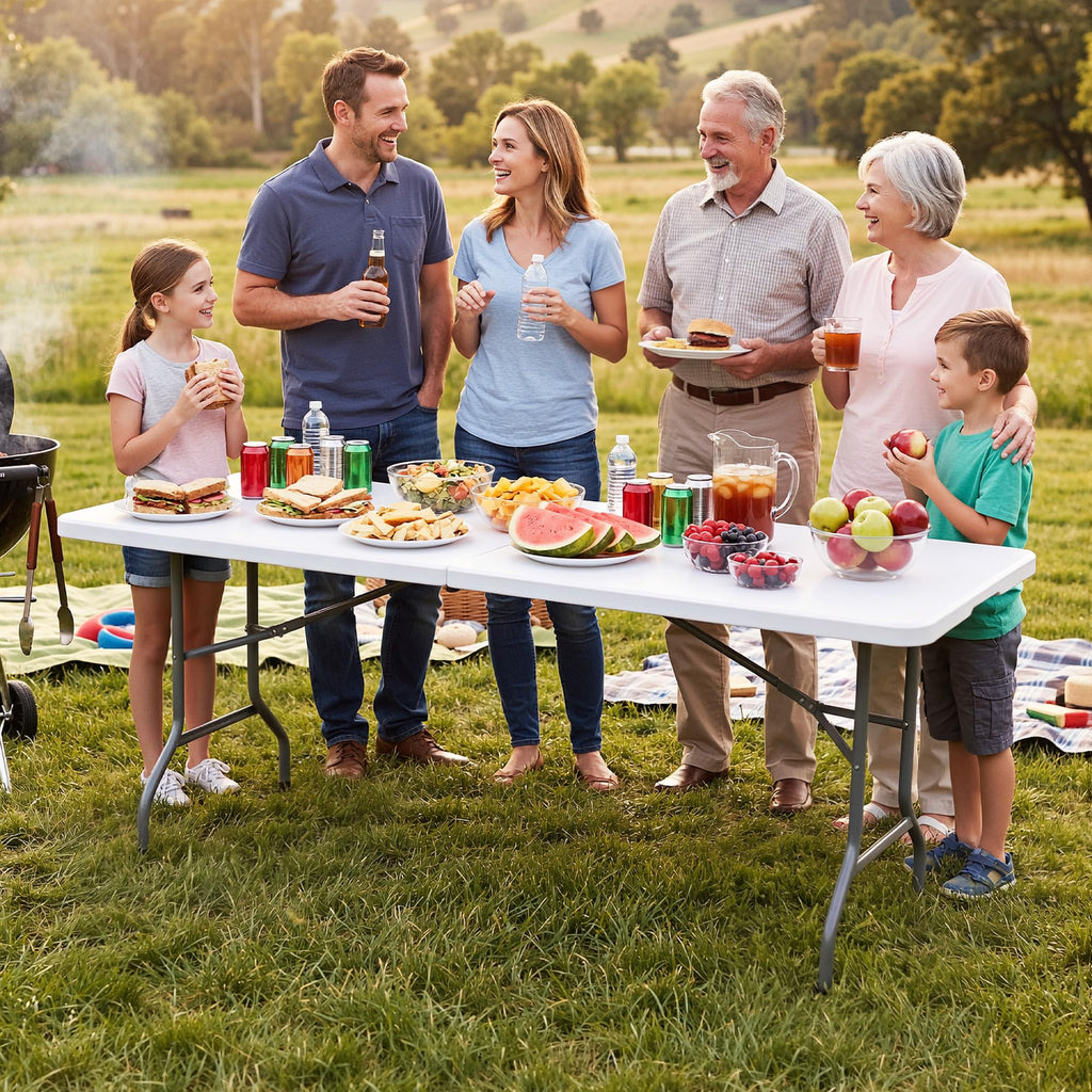 Heavy-Duty 6ft Folding Table with Handle X98003