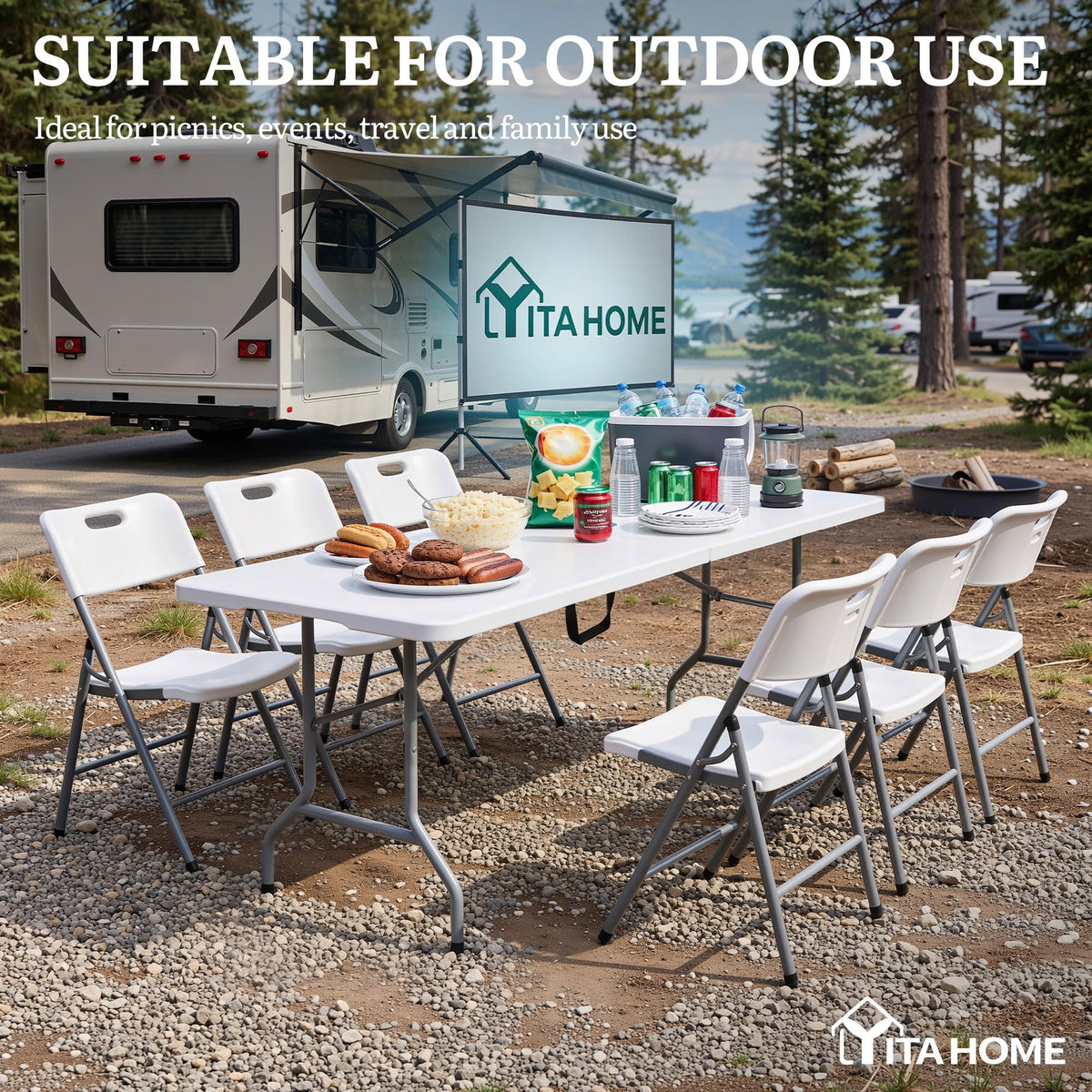 Heavy-Duty 6ft Folding Table with Handle X98003