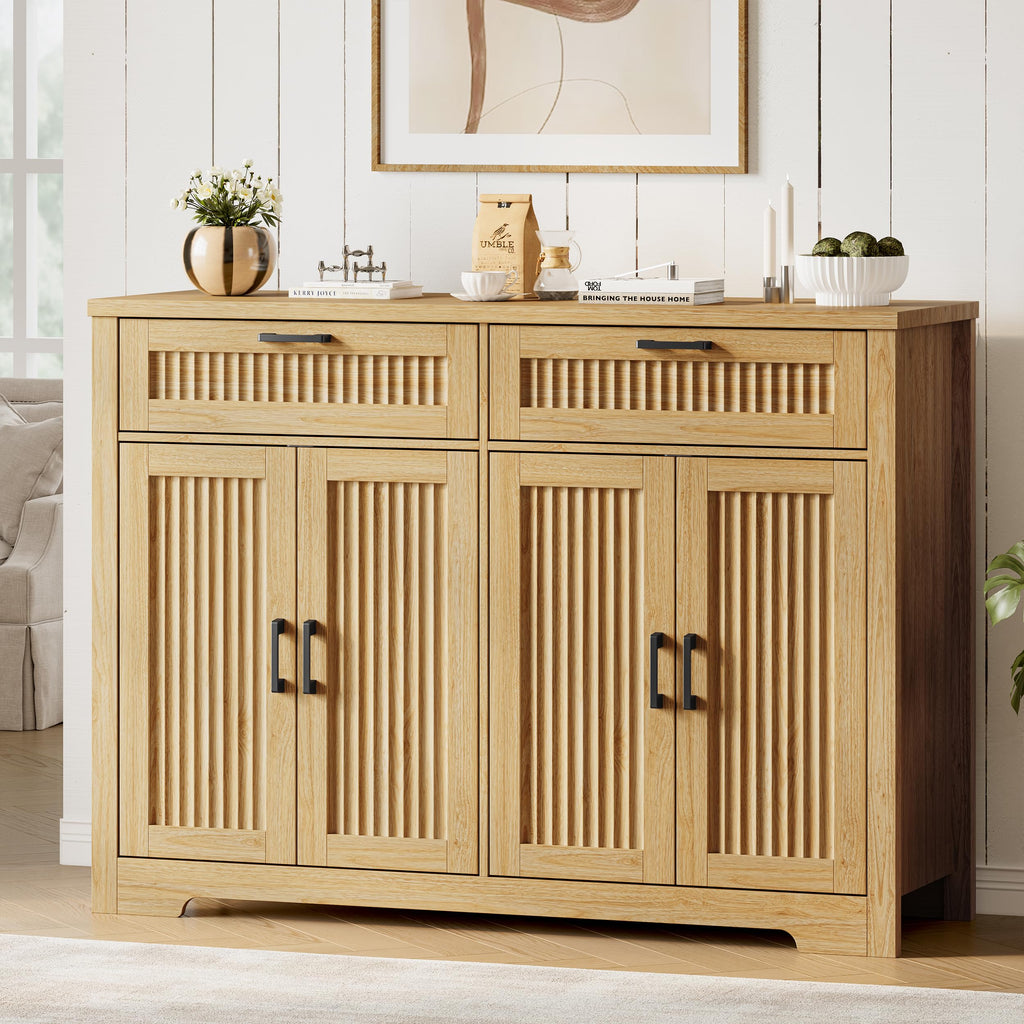 Fluted Buffet Sideboard Cabinet with Drawers S29758