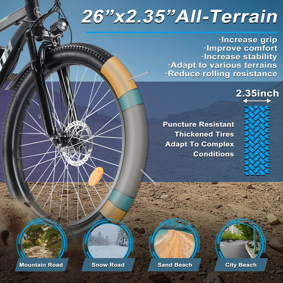 Electric Bike 1000W 20 Mph 80 Miles H37396